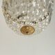 Antique crystal ceiling chandelier, Empire style, patinated gilt metal – pendant light