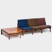 France and Son rosewood lounge chair element sofa set by Ole Gjerløv Knudsen & Torben Lind, 1960s