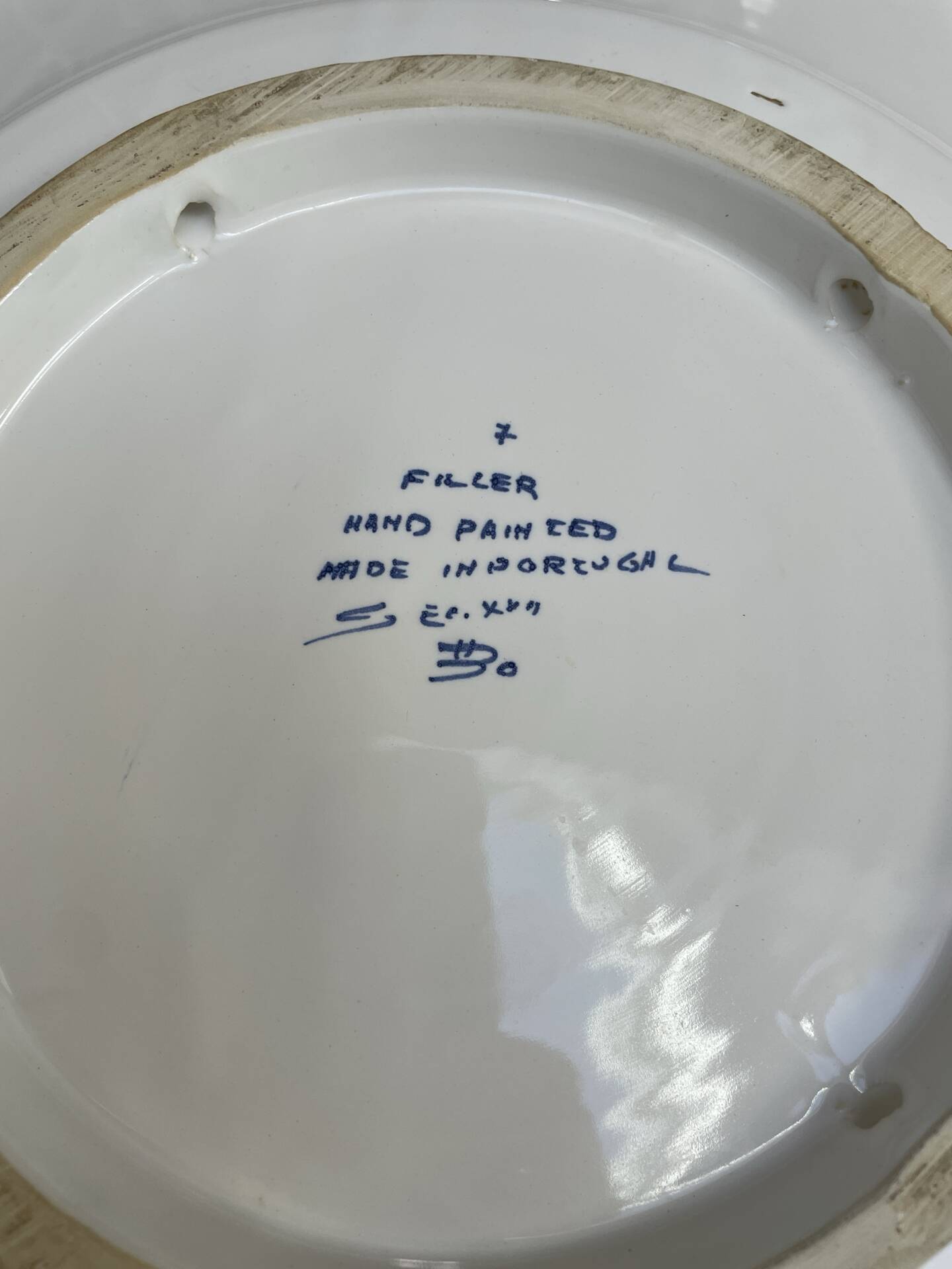 Plat de service en céramique de Coimbra peint à la main