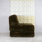 Foam and velvet heater "amber", convertible, France, circa 1970.