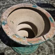 Chinese garden stool ceramic green glaze stoneware