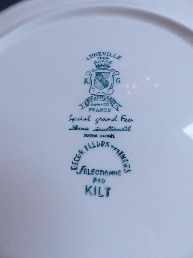Lot of 5 flat plates stamped Luneville