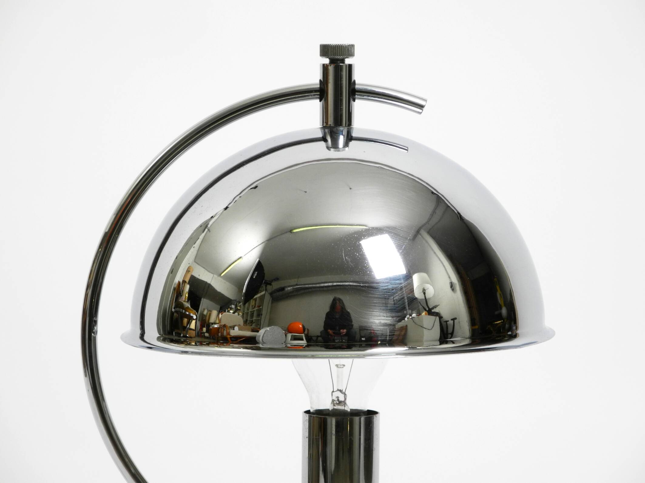 Large exceptional 1960s chrome table lamp by Gebrüder Cosack