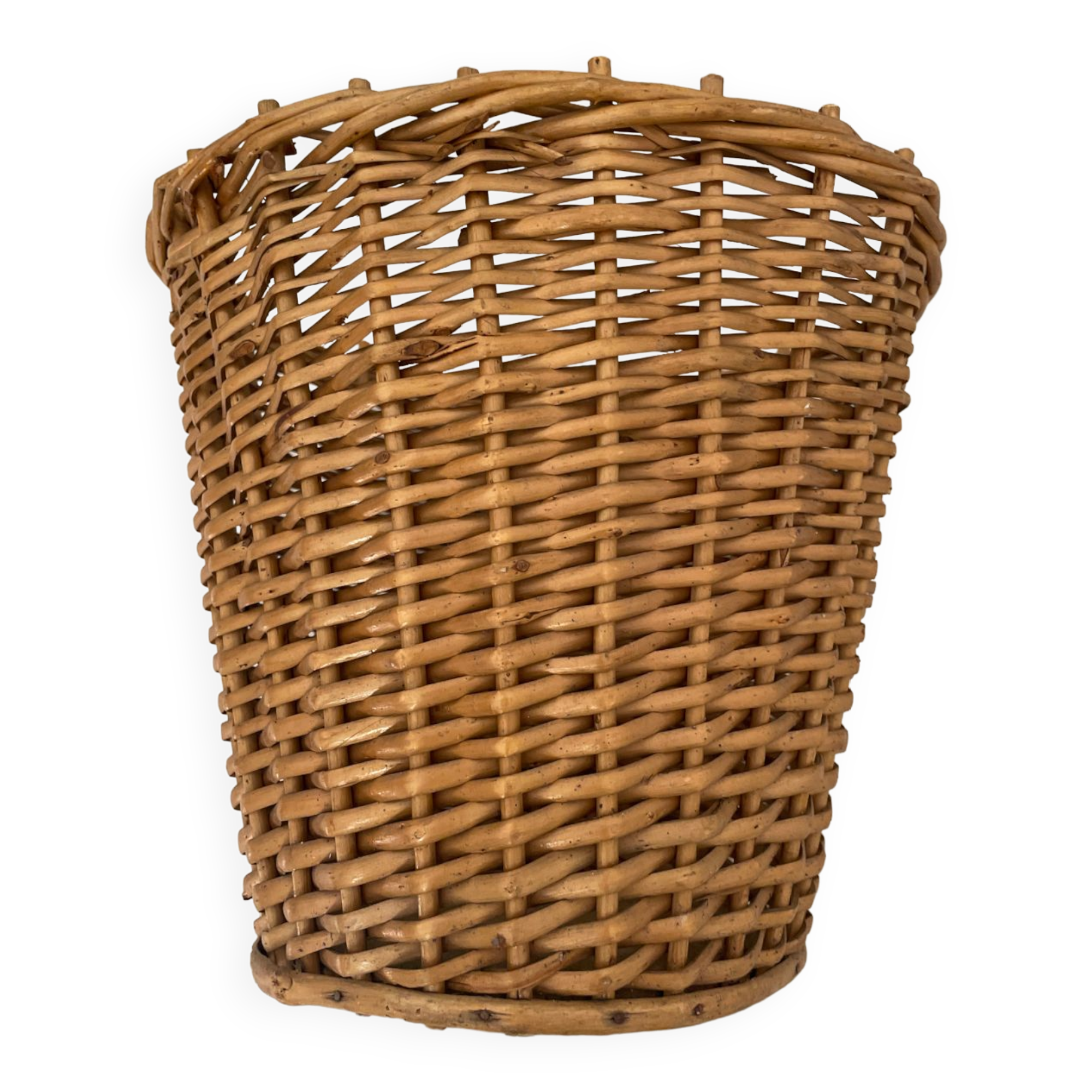 Rattan wastepaper basket 1950.