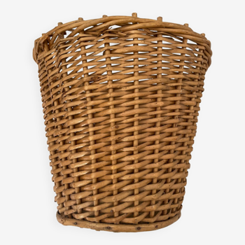 Rattan wastepaper basket 1950.