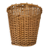 Corbeille à papier en rotin 1950.