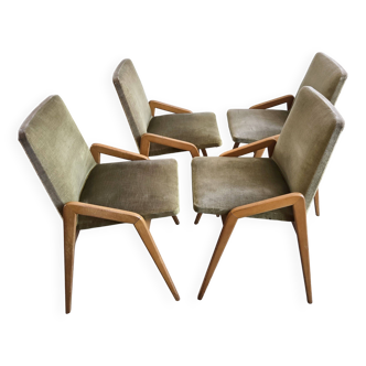 Suite de 4 chaises de Louis Paolozzi pour Zol 1950 vintage