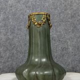 Denbac: ceramic and gilded bronze vase from the Art Nouveau period