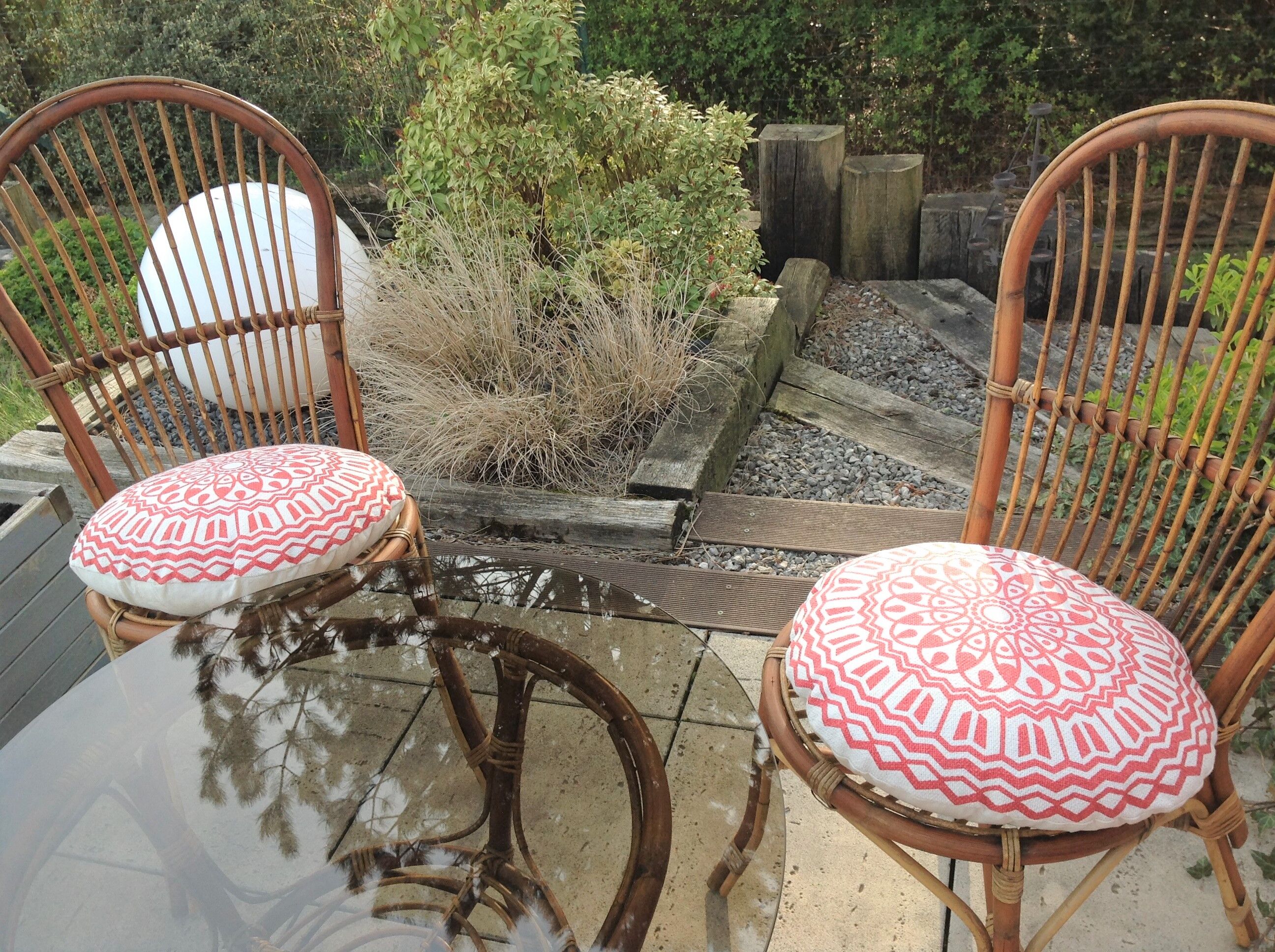 Rattan garden furniture / vintage 60s-70s