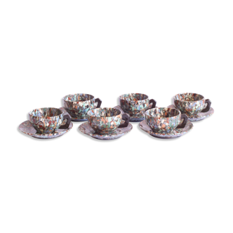 Neriage mosaic tea set by Jean Gerbino, Vallauris.