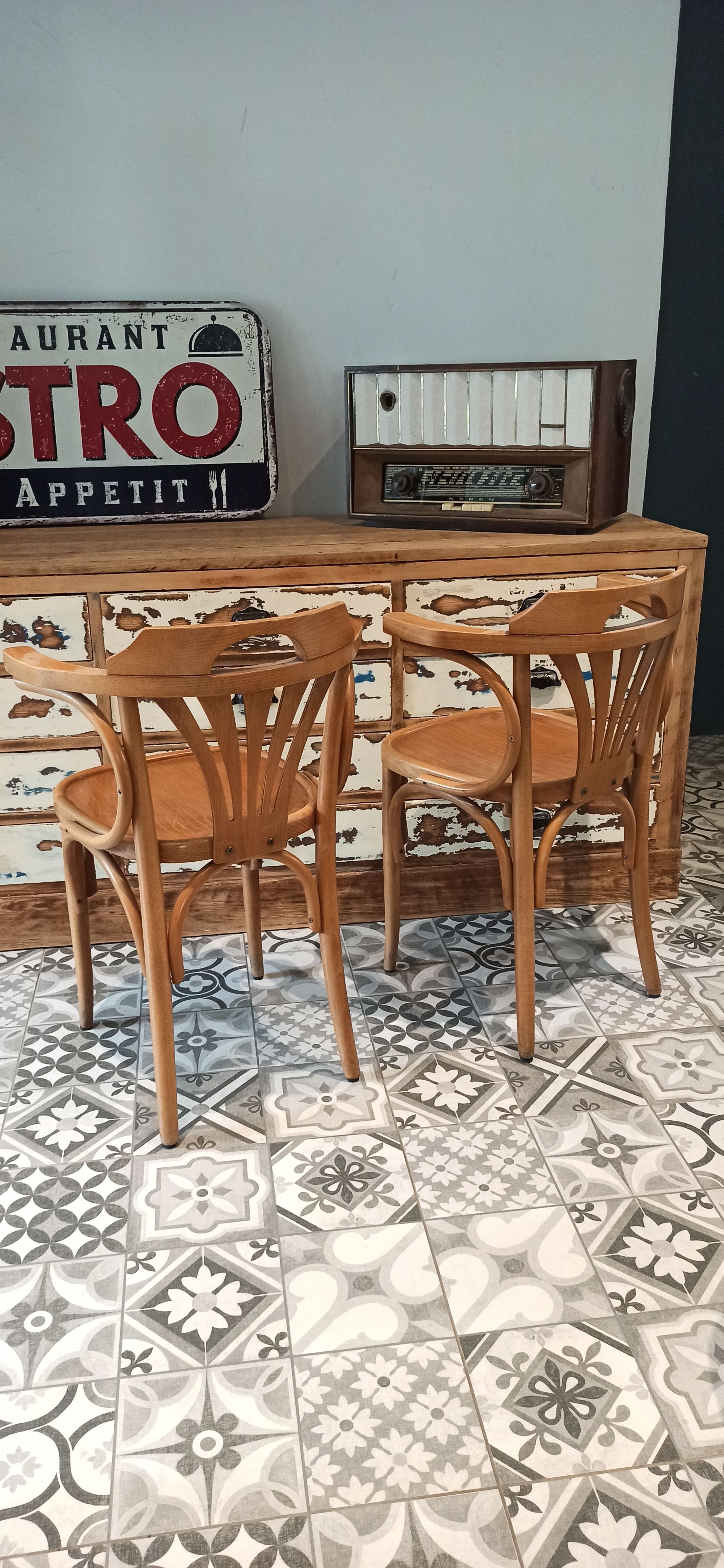 Lot 2 bistro armchairs