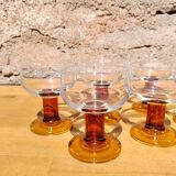 Suite of 6 cocktail glasses 70s
