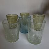 Set of 6 glass shot glasses from Biot 1960