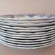 Assiettes plates anglaises Ridgway 'Windsor' bleu & blanc