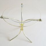 Table d'appoint en verre et métal doré
