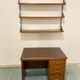 Shelves in rosewood and black lacquered metal from the 50s