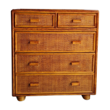 Commode en rotin vintage