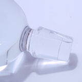 Signed carafe in transparent glass with cap