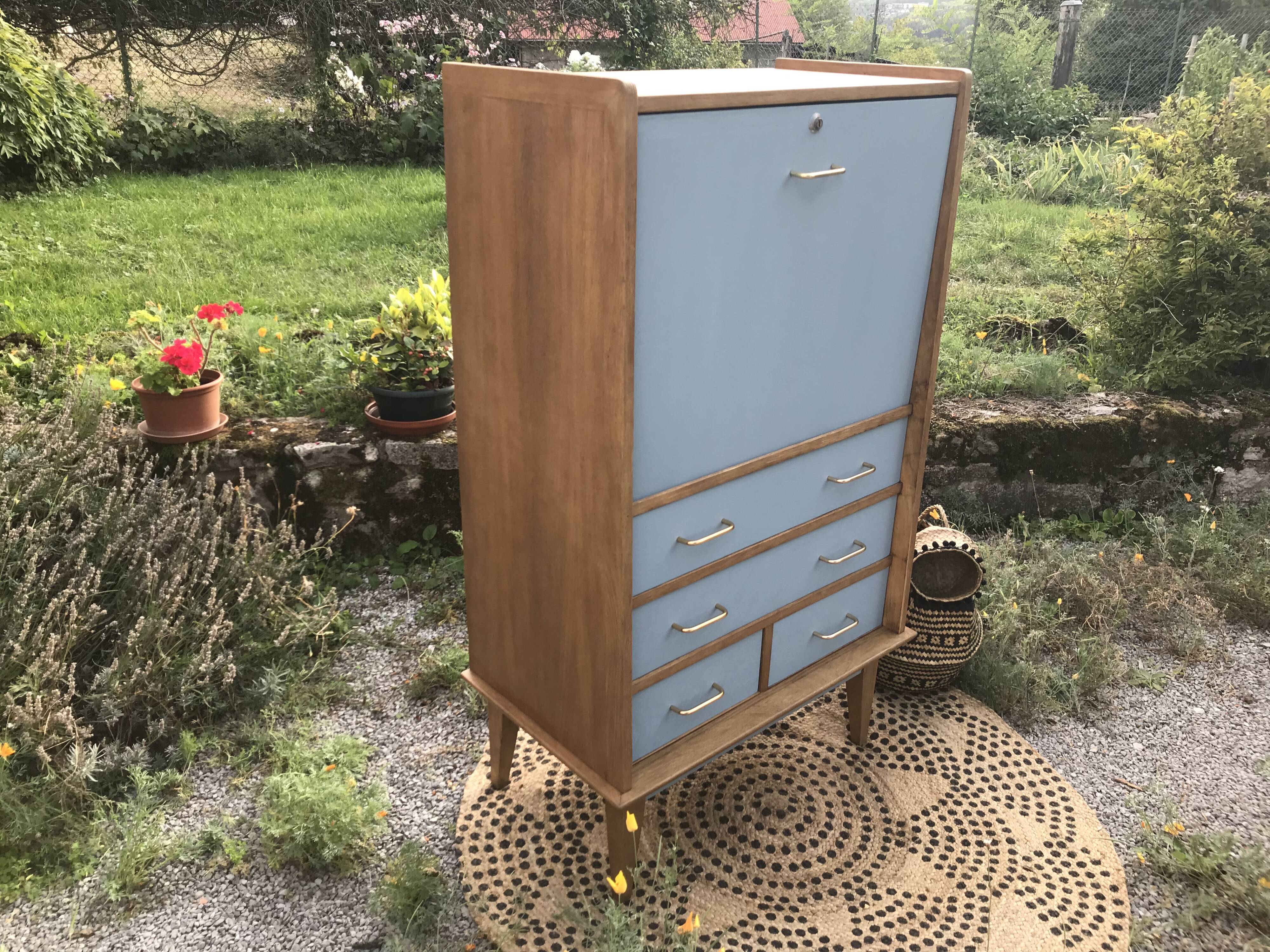 Oak vintage secretary revamped