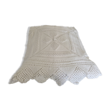Antique handmade white cotton crochet bedspread