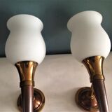 Pair of torch wall lamps