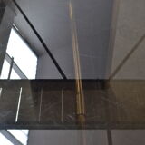 Table dining room glass with brass base.