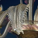 Murano glass lustre, pink and transparent, Italy, 1980s