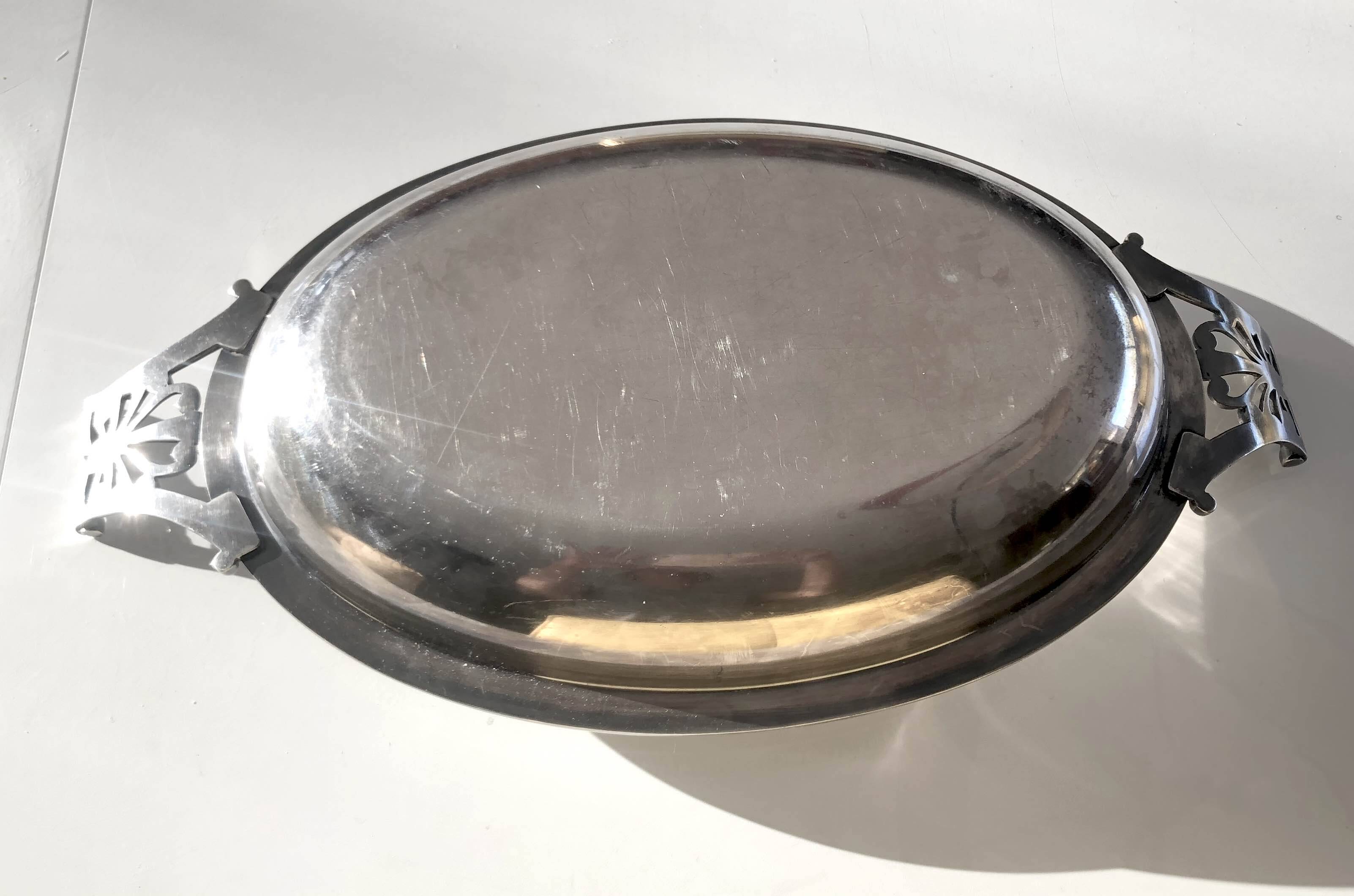 Coupe à fruits, corbeille à pain en métal argenté