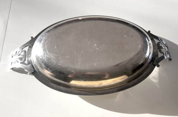 Coupe à fruits, corbeille à pain en métal argenté