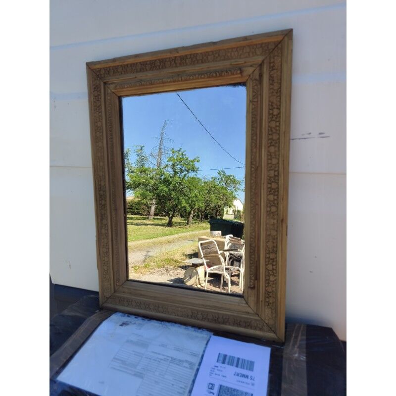 Wood and gilded stucco mirror, 19th century