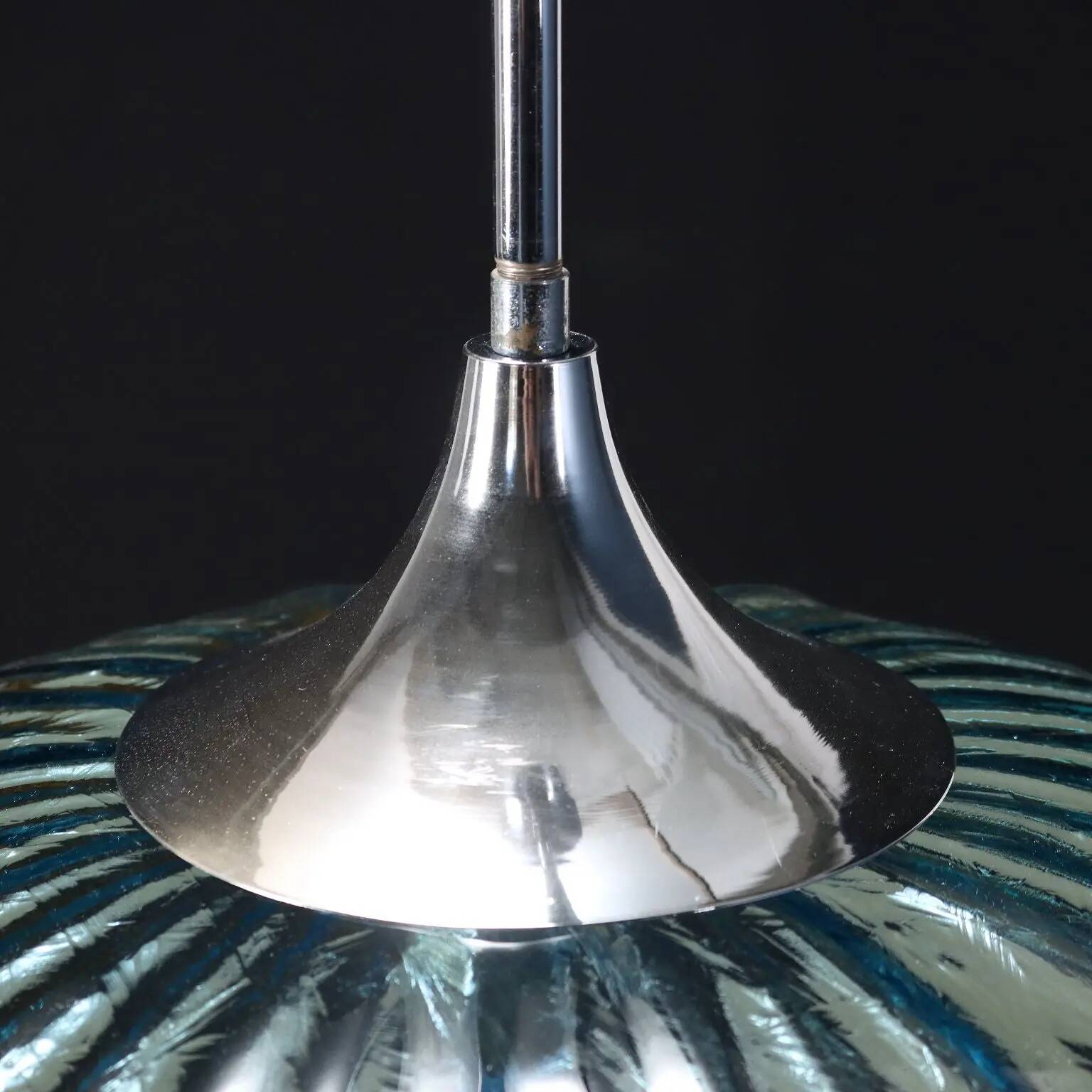 Glass ceiling light, Italy, 1970s