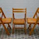 Set of 3 folding beech chairs