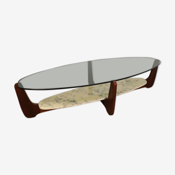 Table basse vintage par Hugues Poignant 1960