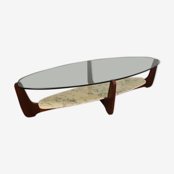 Vintage coffee table by Hugues Poignant 1960