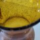 Blown glass pitcher with bubbles from Biot – amber colour