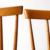 Pair of Scandinavian 1950s/60s beech and teak chairs Pinstol type