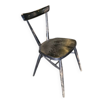 Chaise empilable noire Ercol L.Ercolani années 1950