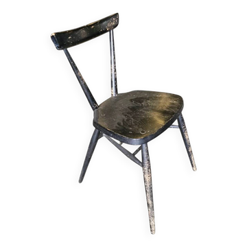 Chaise empilable noire Ercol L.Ercolani années 1950