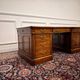 Classic English partner desk green leather