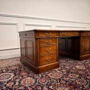 Bureau partenaire anglais classique en cuir vert