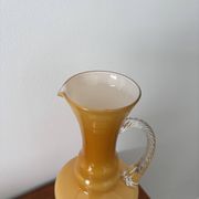 Vase en opaline vintage range ambré Verrerie rétro mid century