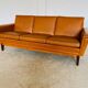 Mid-century vintage Danish 3-person sofa in cognac leather by Nili Stoppmøbler