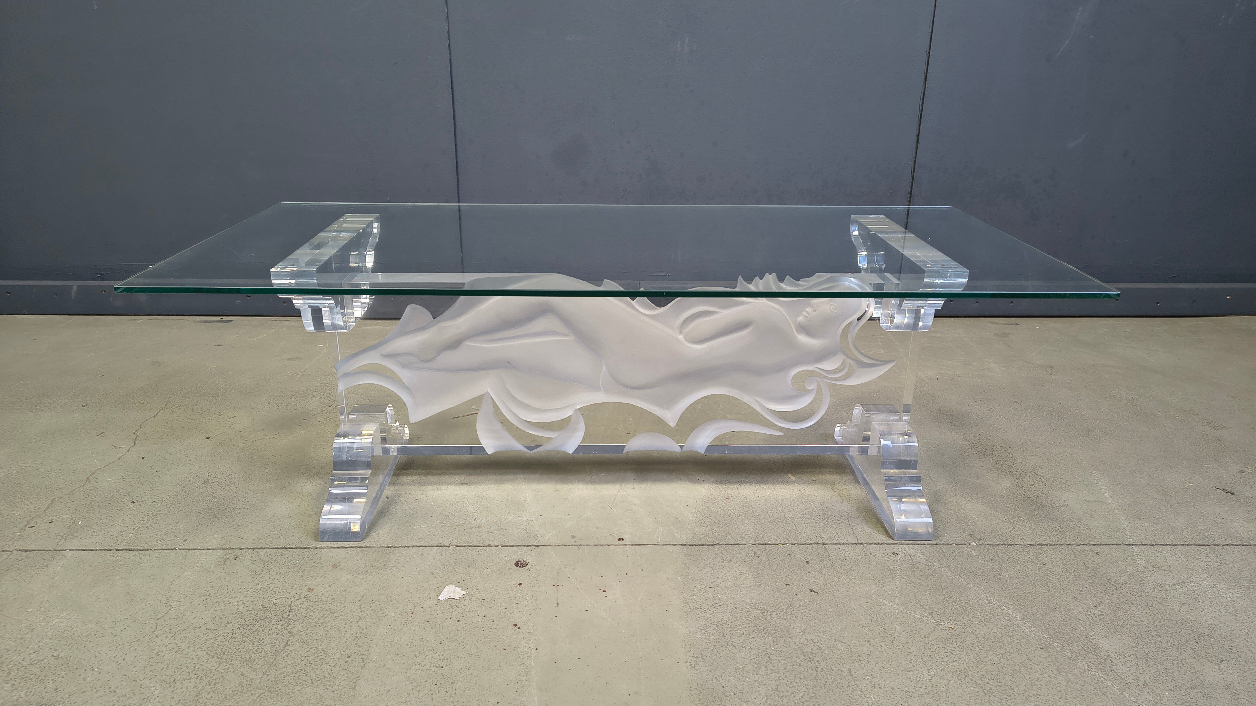 Acrylic coffee table by Fabian Art, 1980s