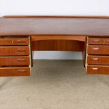 Large Danish teak desk, double sided, by Svend Aage Madsen for H. P Hansen 1960.