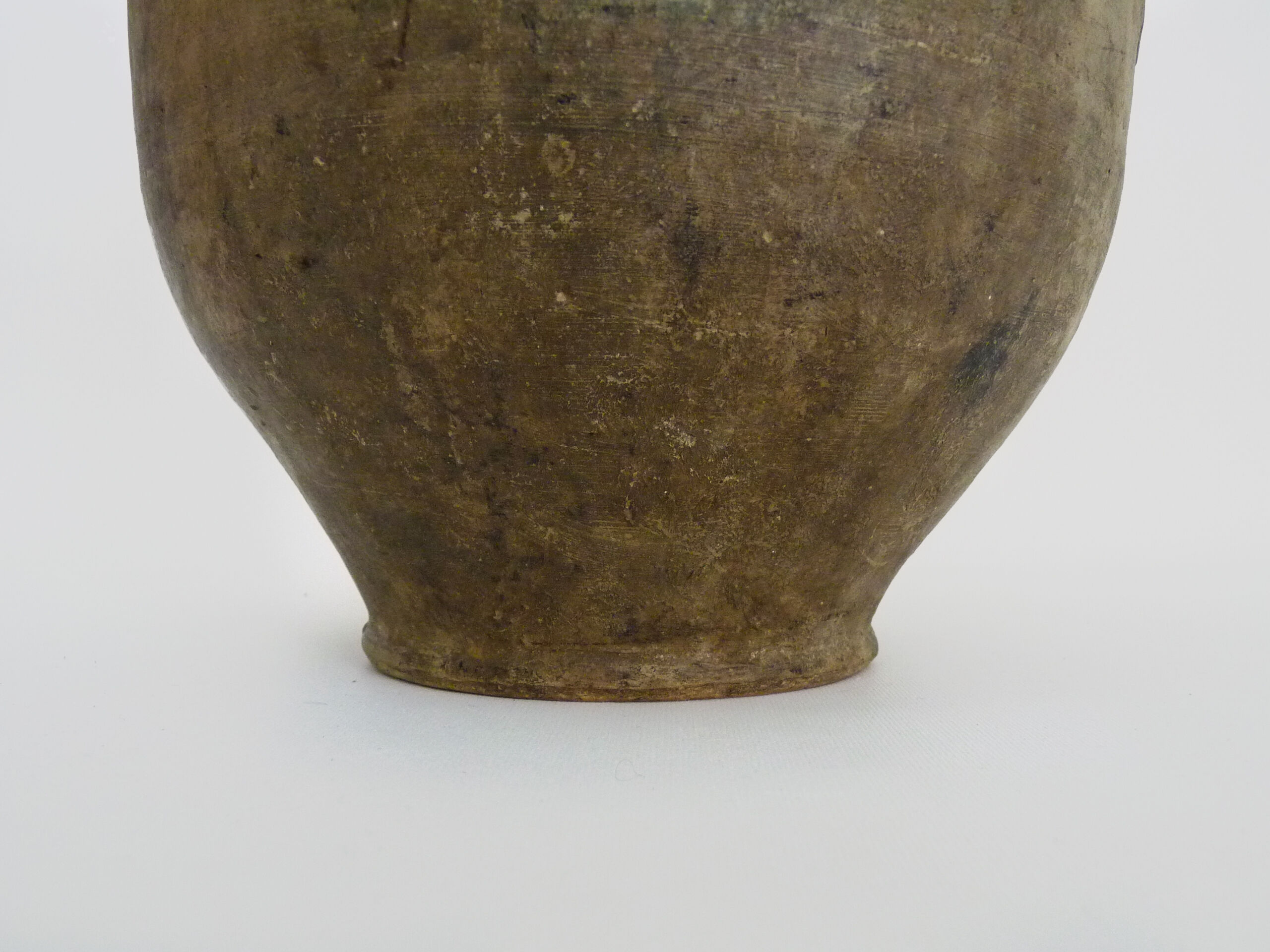 Varnished yellow confit pot, south-west of France. Conservation jar. Pyrenees XIXth