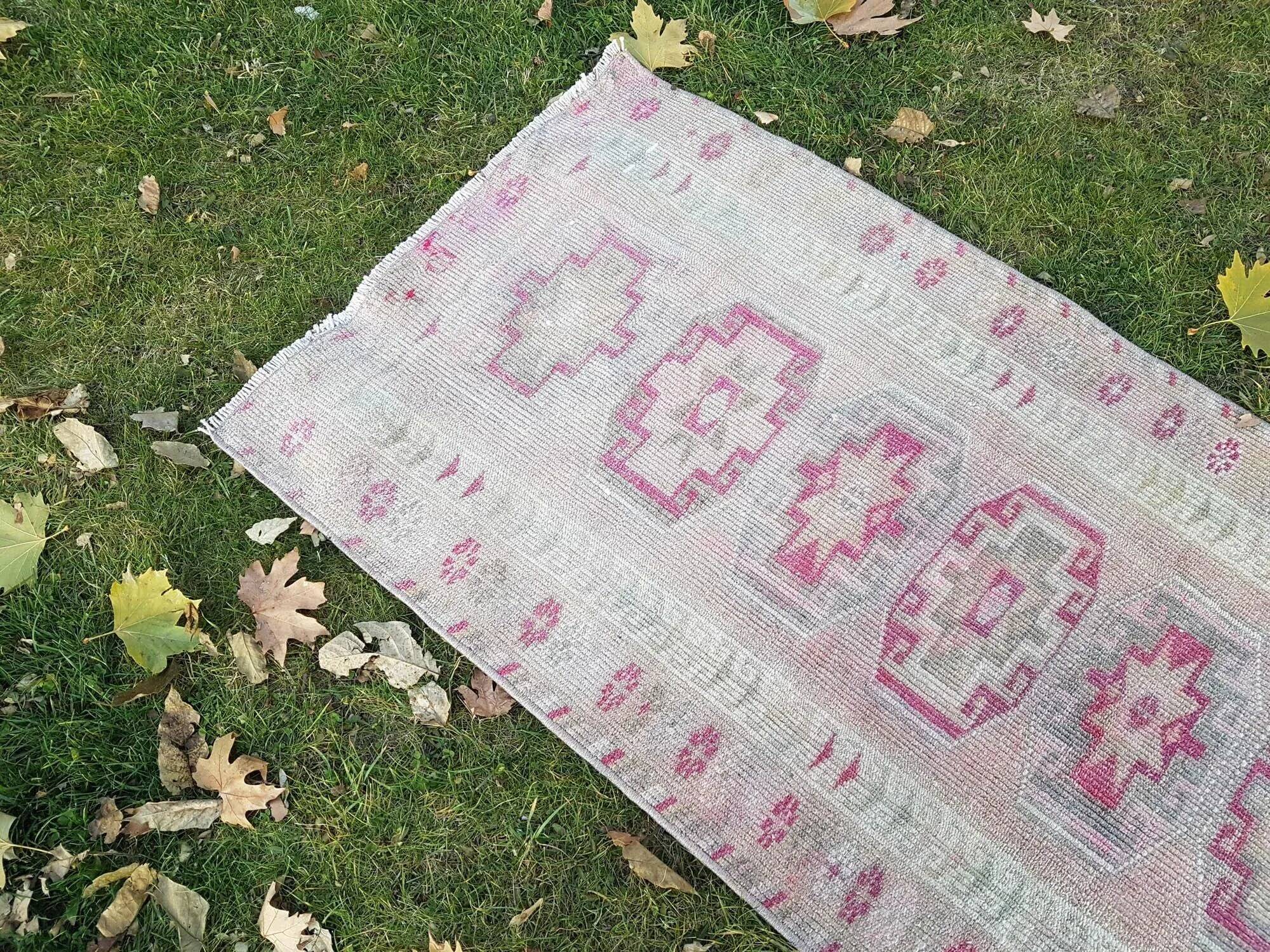Vintage Turkish hallway rug 82x400 cm