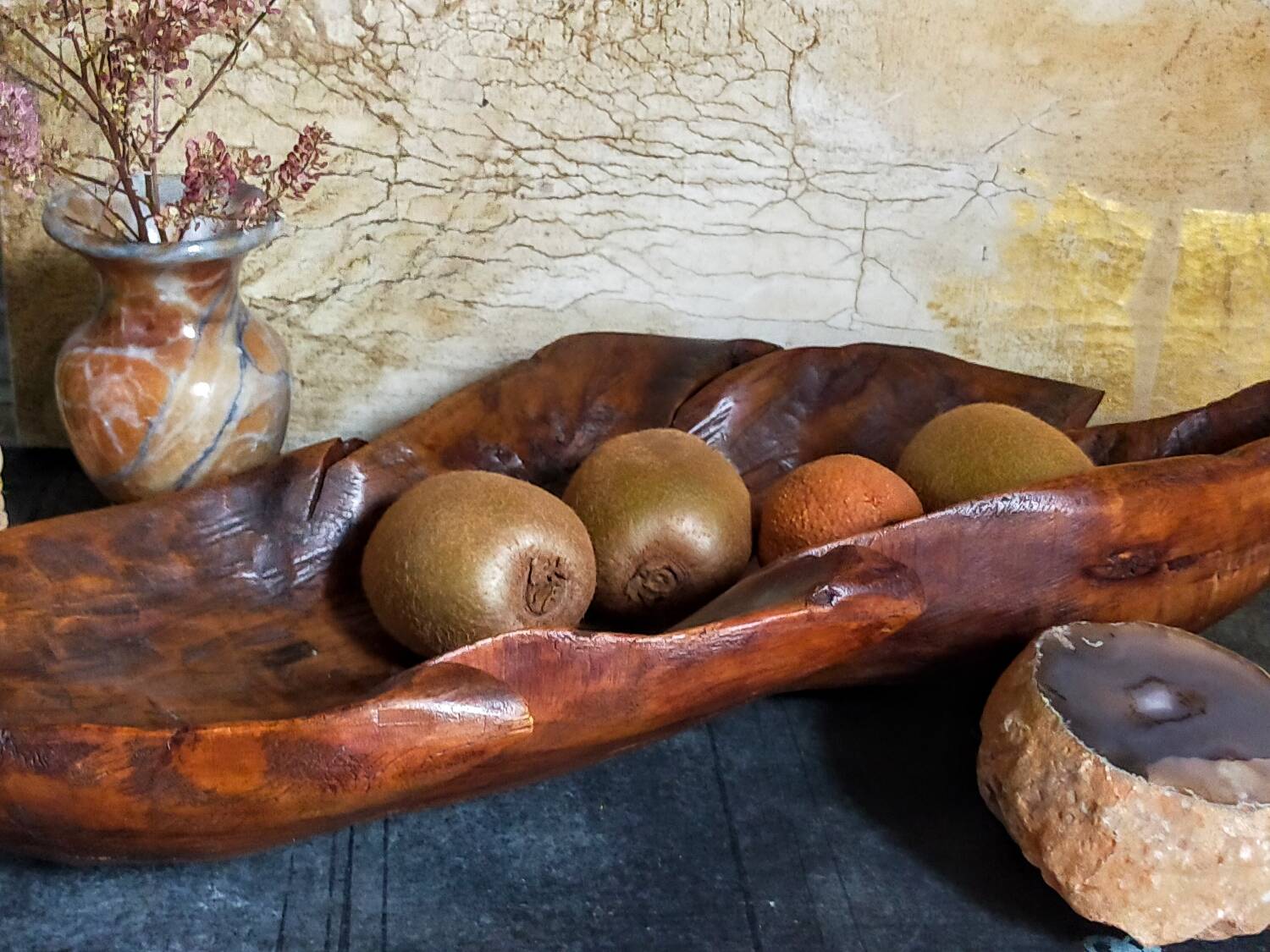 Antique XXL carved solid wood leaf cutter