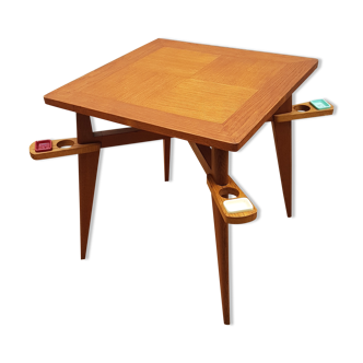 Vintage Scandinavian foot compass table 2 low/high heights