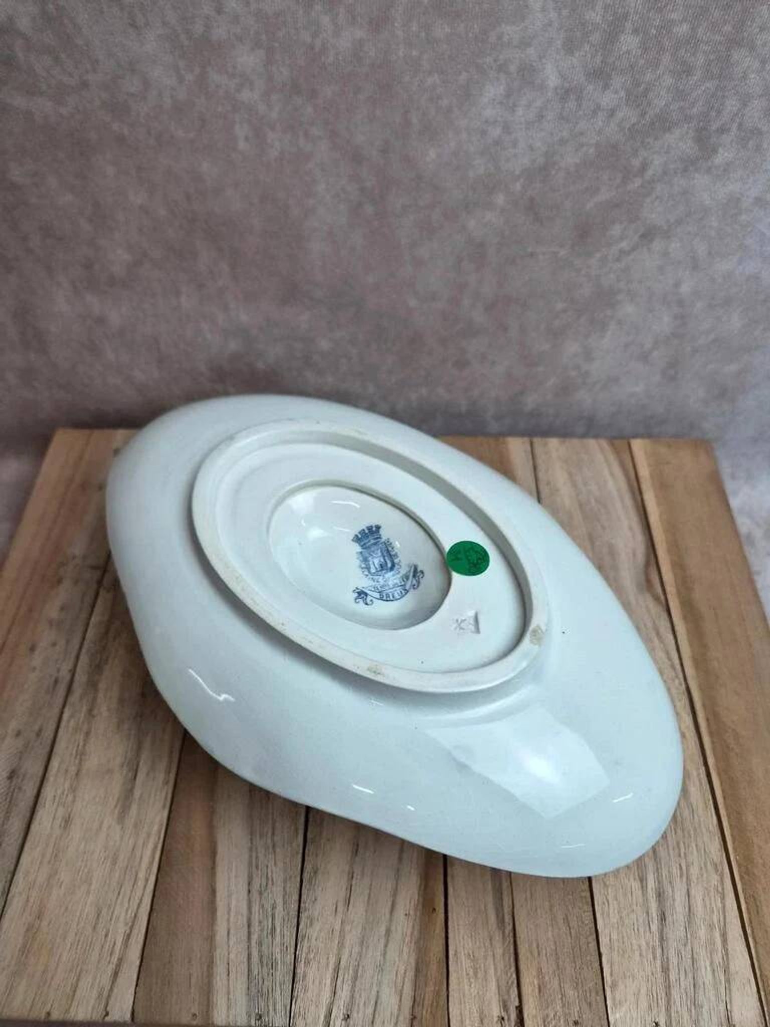 Large antique sauceboat Gien – Ironstone – Dreux model