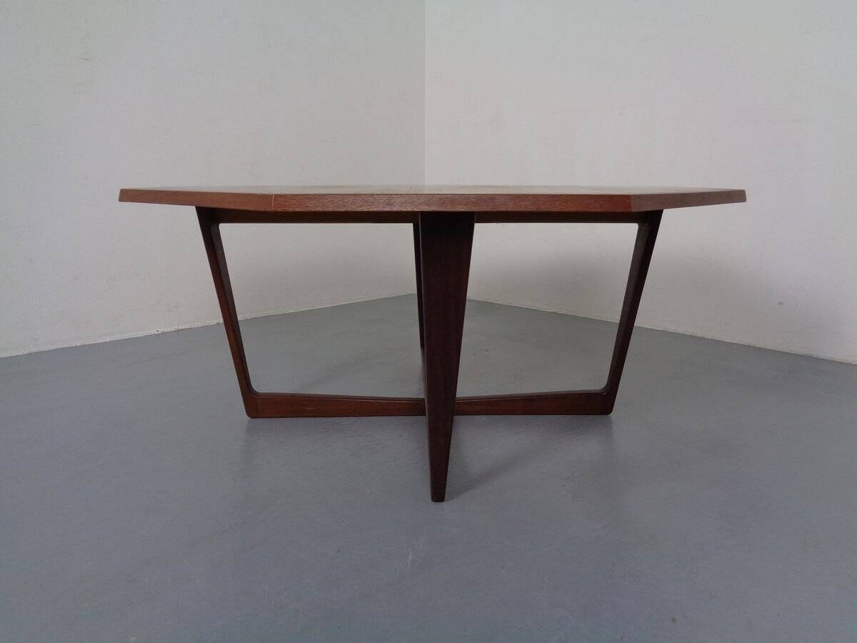Danish Octagonal Teak Coffee Table, 1960s